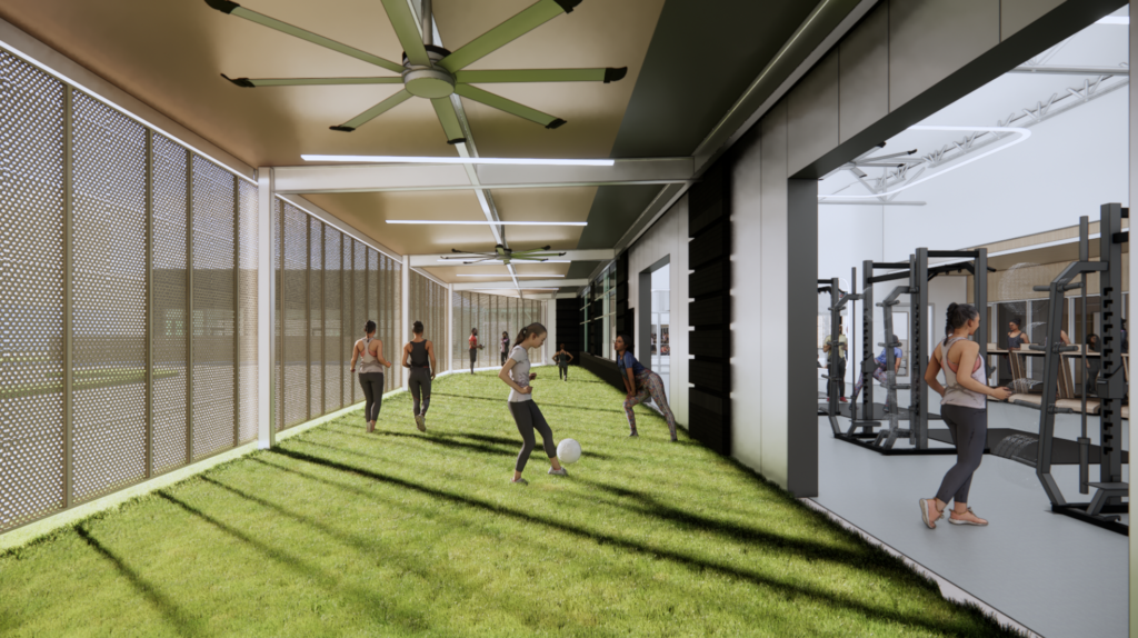 CGI rendering of the WNBA Portland and WNBA Thorns joint practice facility
